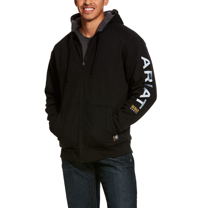 Ariat Men's Rebar All-Weather Full Zip Hood - Black - Irvine Tack & Western Wear