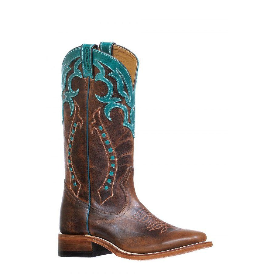 Boulet Women's Wide Square Toe Western Boots - Damiana Moka/West Turqueza - Irvine Tack & Western Wear