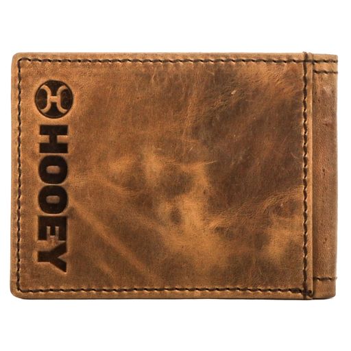 Laser Cut Hands Up Hooey Logo Front Pocket Bifold Wallet w/Sunset Serape Print Inlay