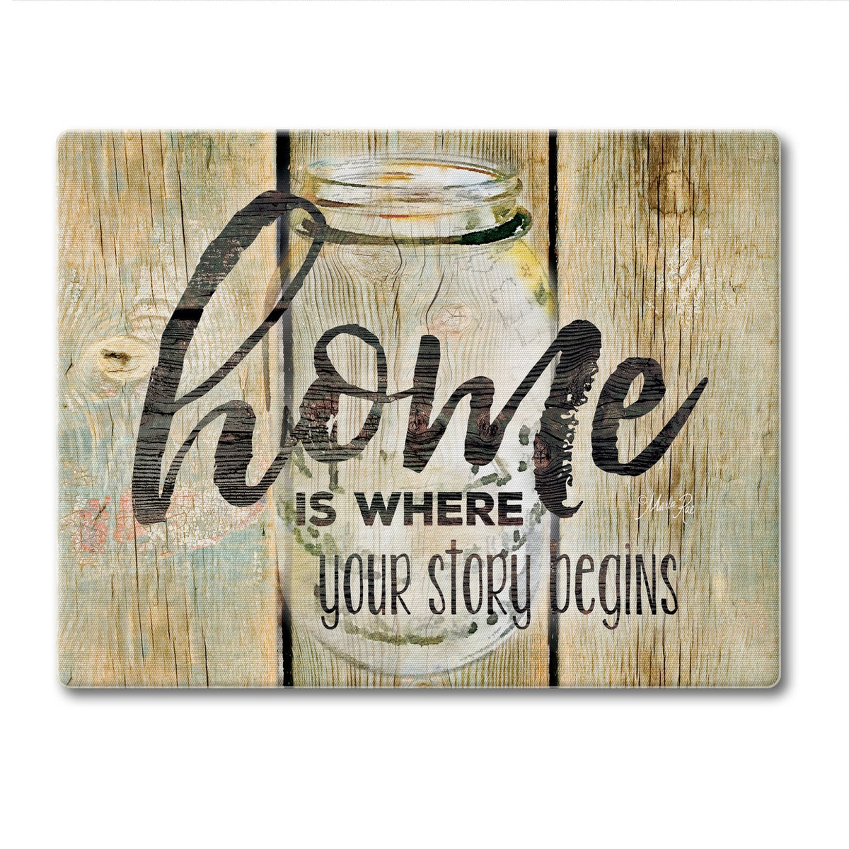 Cutting Board Glass Small -  Family Time