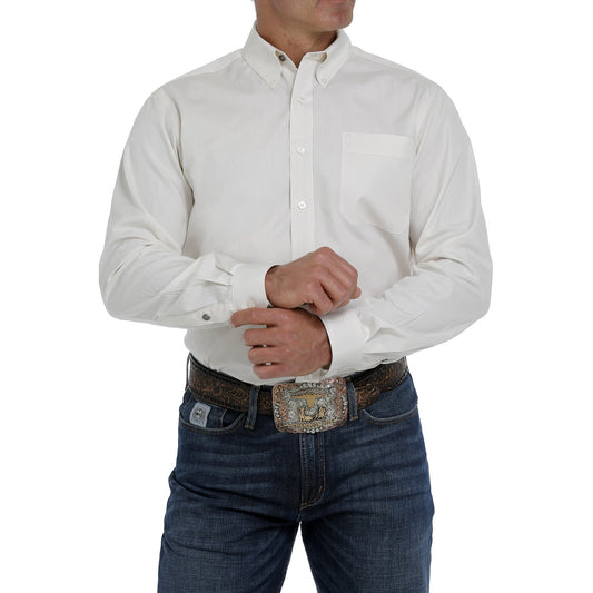 Cinch Men's Long Sleeve Solid Modern Shirt - Cream