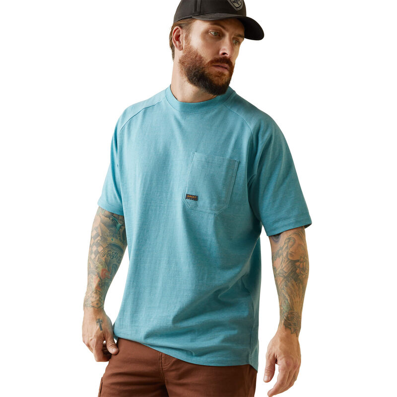 Ariat Mens Rebar Cotton Strong T-Shirt - Bachelor Button Heather