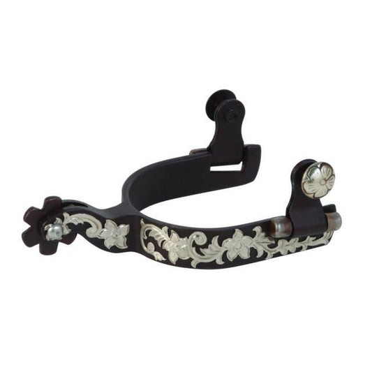 Weaver Leather Ladies' Antiqued Show Spur with German Silver Floral Trim - Irvine Tack & Western Wear