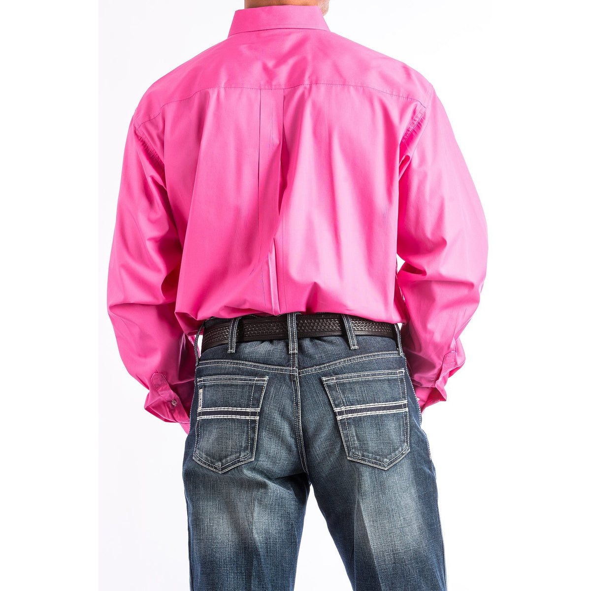 Cinch Classic Fit Long Sleeve Men's Cotton Shirt - Pink - Irvine Tack & Western Wear