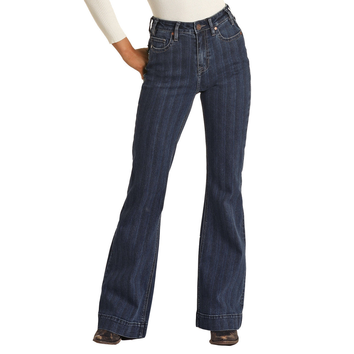 Rock & Roll Women's Striped High Rise Trouser