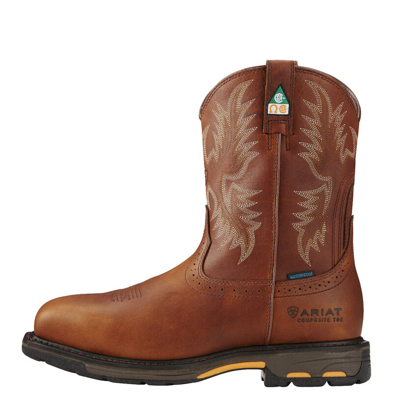 Ariat Men's Work Hog Wide Square Toe CSA Waterproof Composite Toe Work Boots - Dark per Copper - Irvine Tack & Western Wear