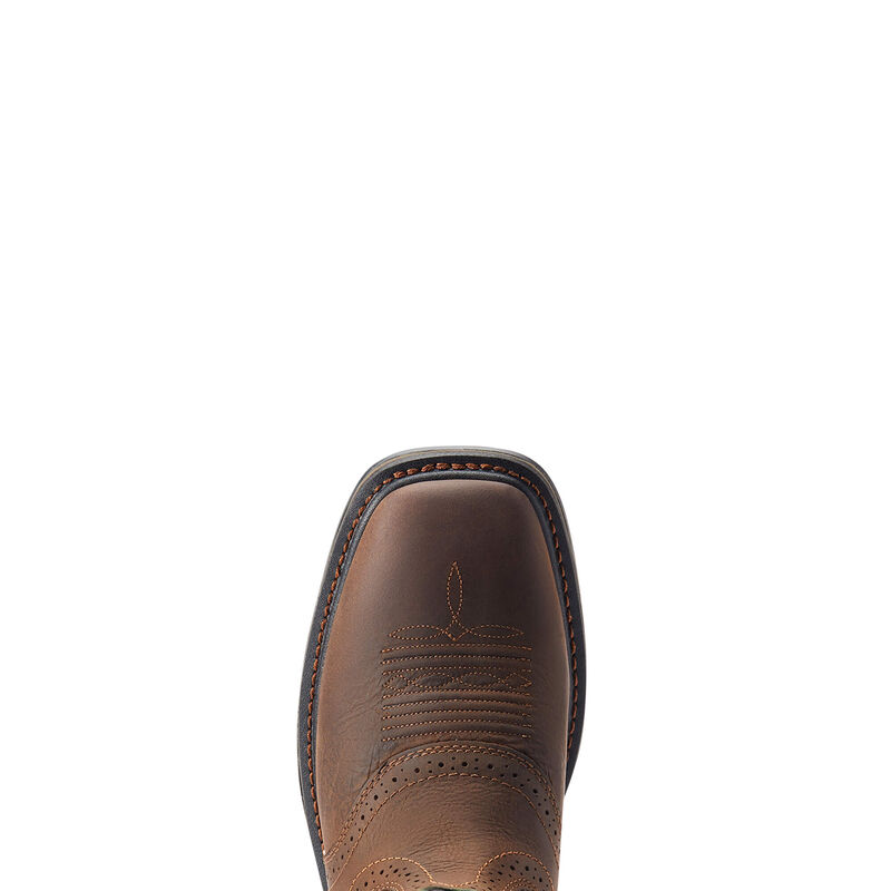 Ariat Men's Sierra Shock Shield Western Boots - Dark Brown/Grass Green - Irvine Tack & Western Wear