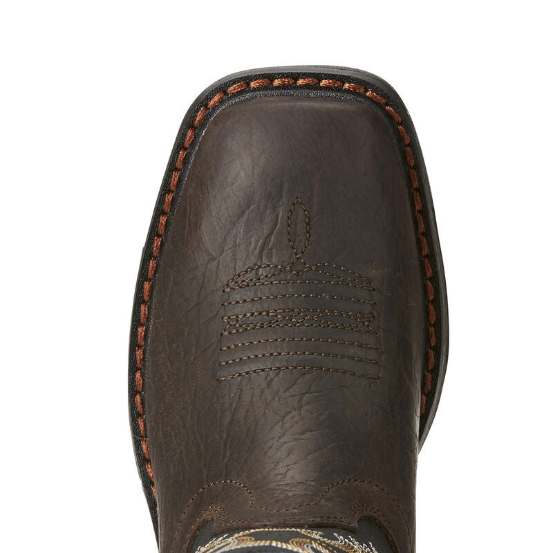 Ariat Youth WorkHog Wide Square Toe Western Boot - Bruin Brown/Black