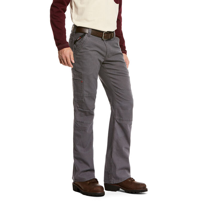Ariat Men's FR M5 DuraLight Stretch Stackable Canvas Straight Pant  - Iron Grey - Irvine Tack & Western Wear