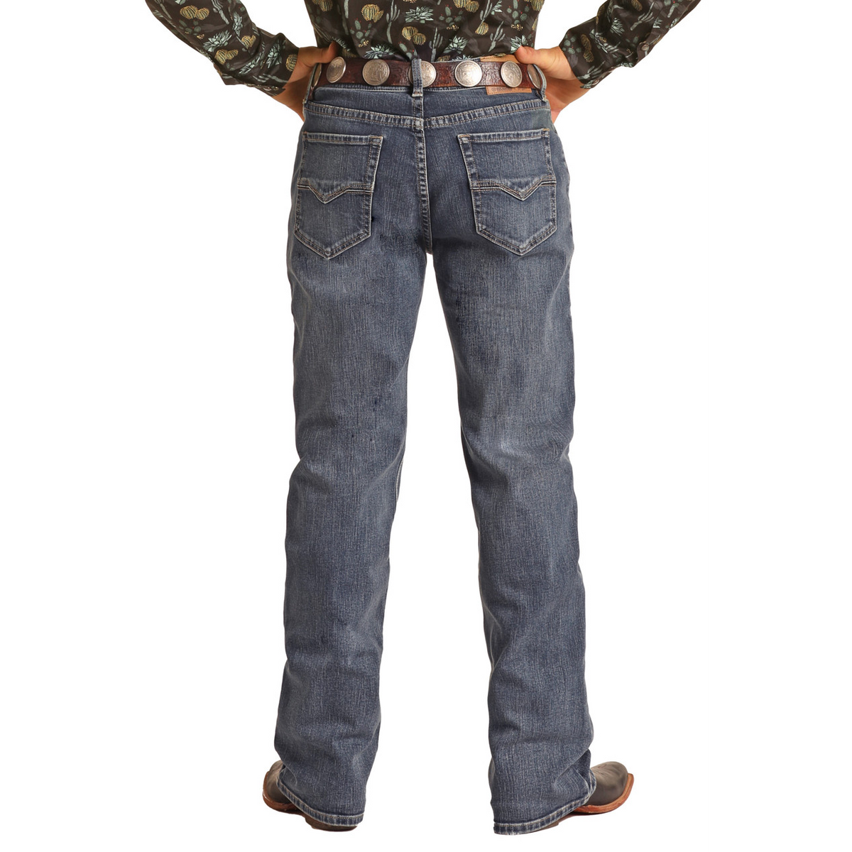 Rock & Roll Mens Vintage '46 Dale Brisby Relaxed Fit Stretch Straight Bootcut Jeans - Medium Vintage
