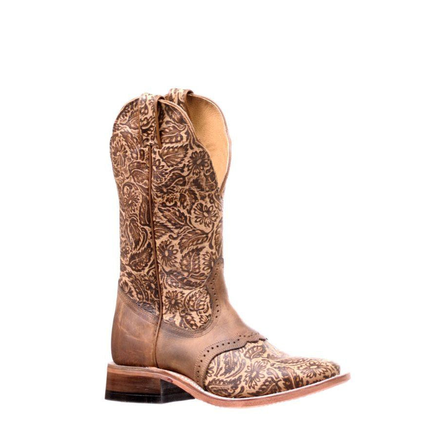 Boulet Women's Wide Square Toe Western Boots - Daisy Sand - Irvine Tack & Western Wear