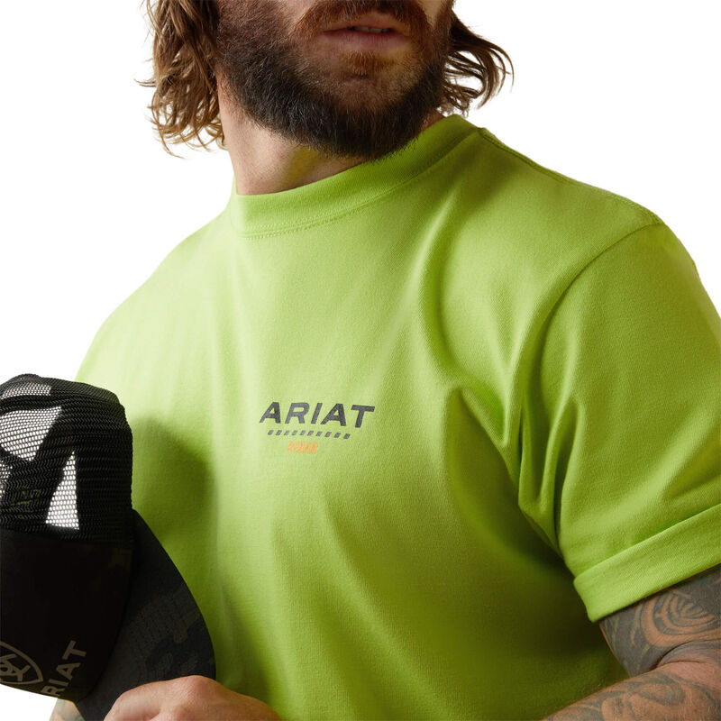 Ariat Mens Rebar Cotton Strong Logo T-Shirt - Lime/Black