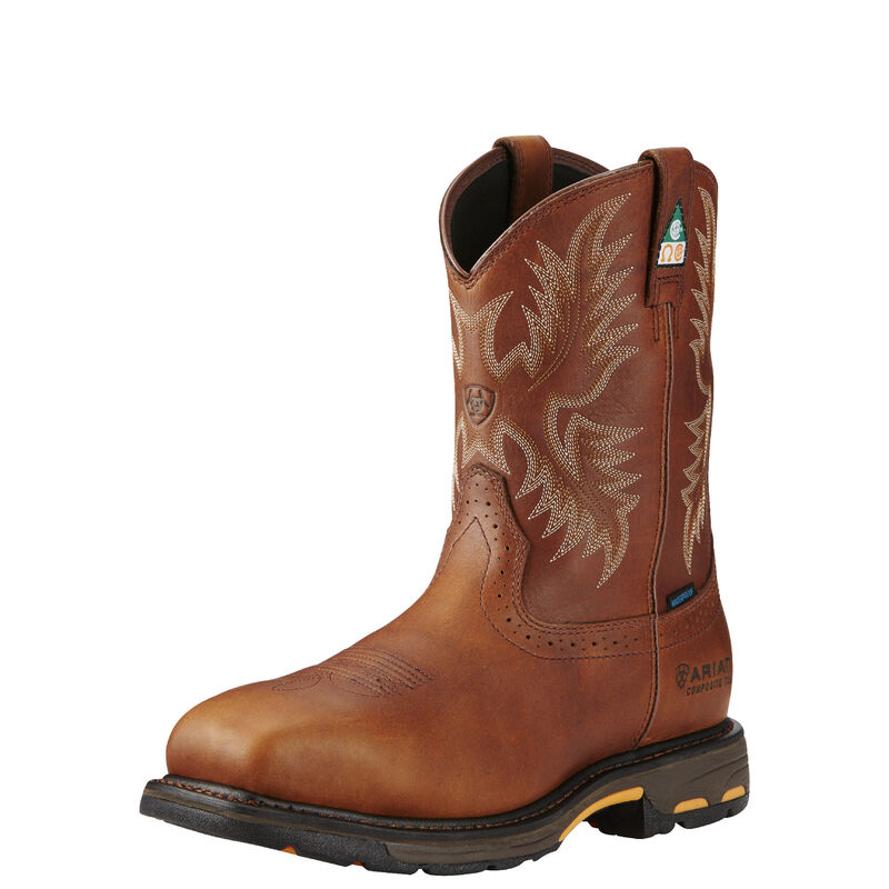 Ariat Men's Work Hog Wide Square Toe CSA Waterproof Composite Toe Work Boots - Dark per Copper - Irvine Tack & Western Wear